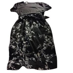Db Moon Elegant Black Floral Women Dress, Nwt